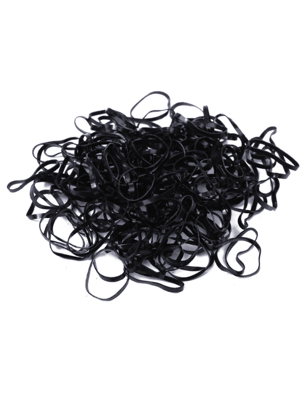 Beauty Flow - Silicone Elastics 400 Pieces Black